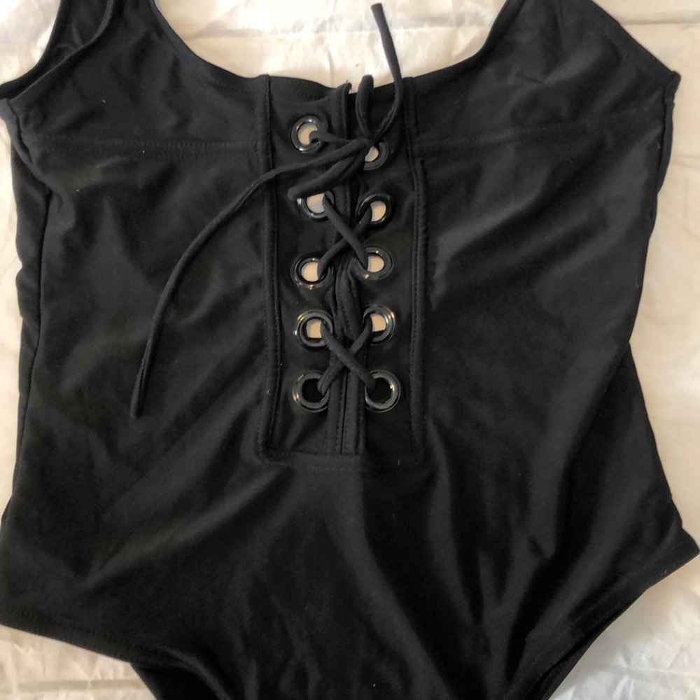 Brand new black one piece bathing suit
